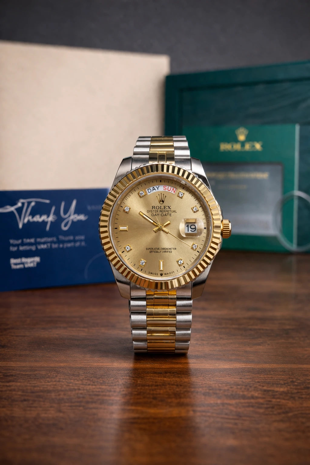 Rolex Oyster Perpetual Day-Date Watch – Gold Dial