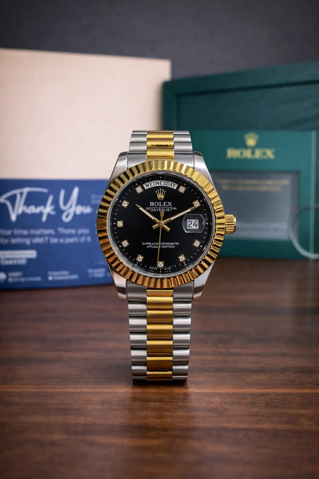 Rolex Oyster Perpetual Day-Date Watch – Black Dial
