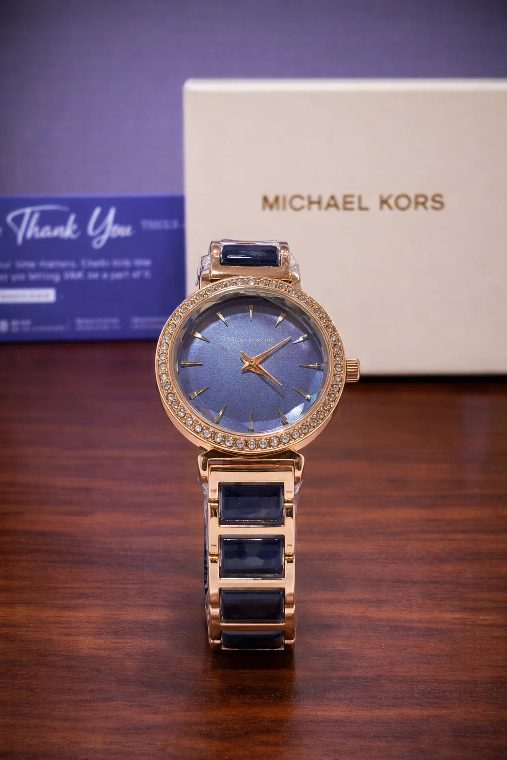 MK- Marble Chain- Blue and Gold