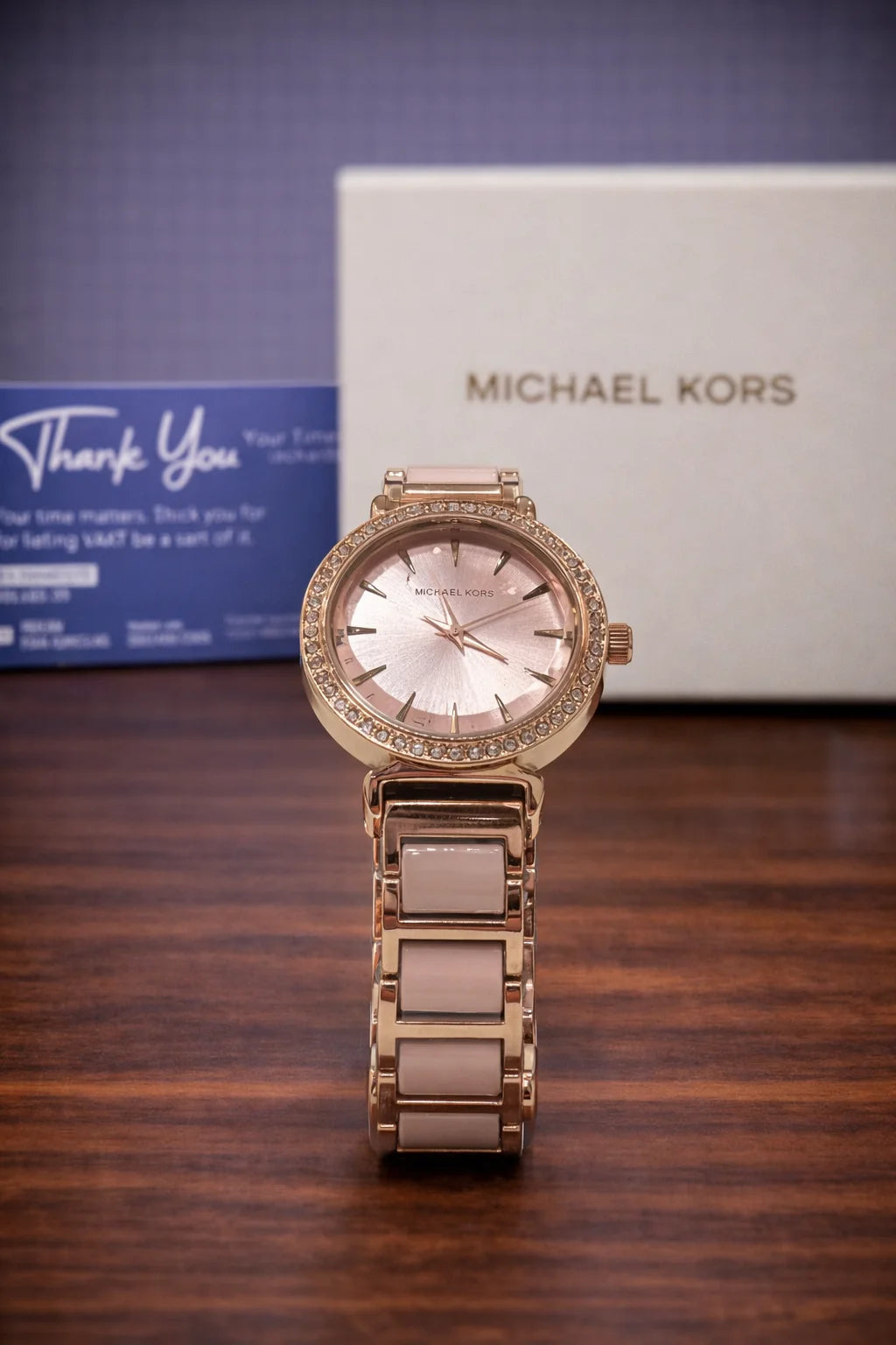 MK- Marble Chain- Baby Pink and Gold