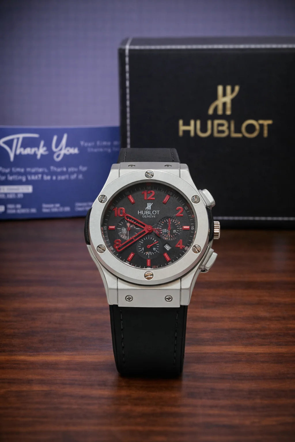 Hublot Big Bang 44 mm Evolution Watch – Black Strap | Red Hands