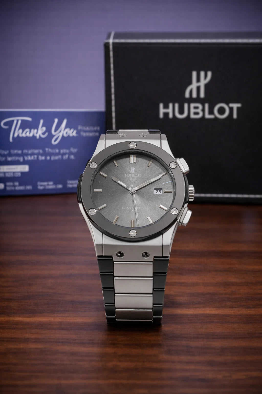 Hublot Classic Fusion - Two Tone Matte Chain - Black