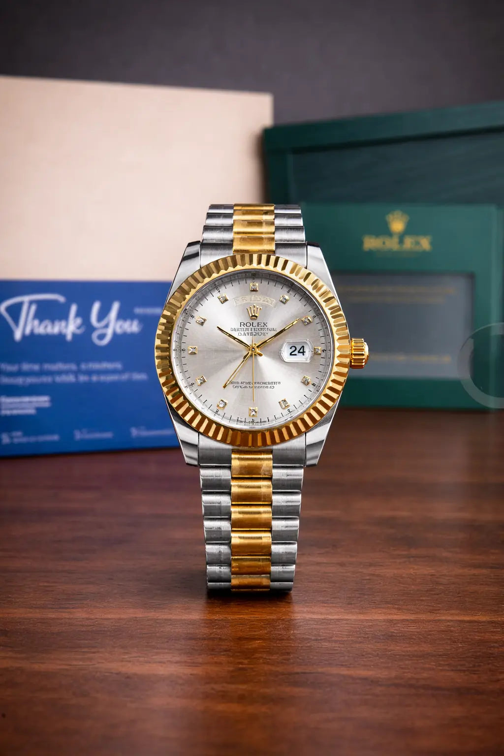 Rolex Oyster Perpetual Day-Date Watch - Gold and White