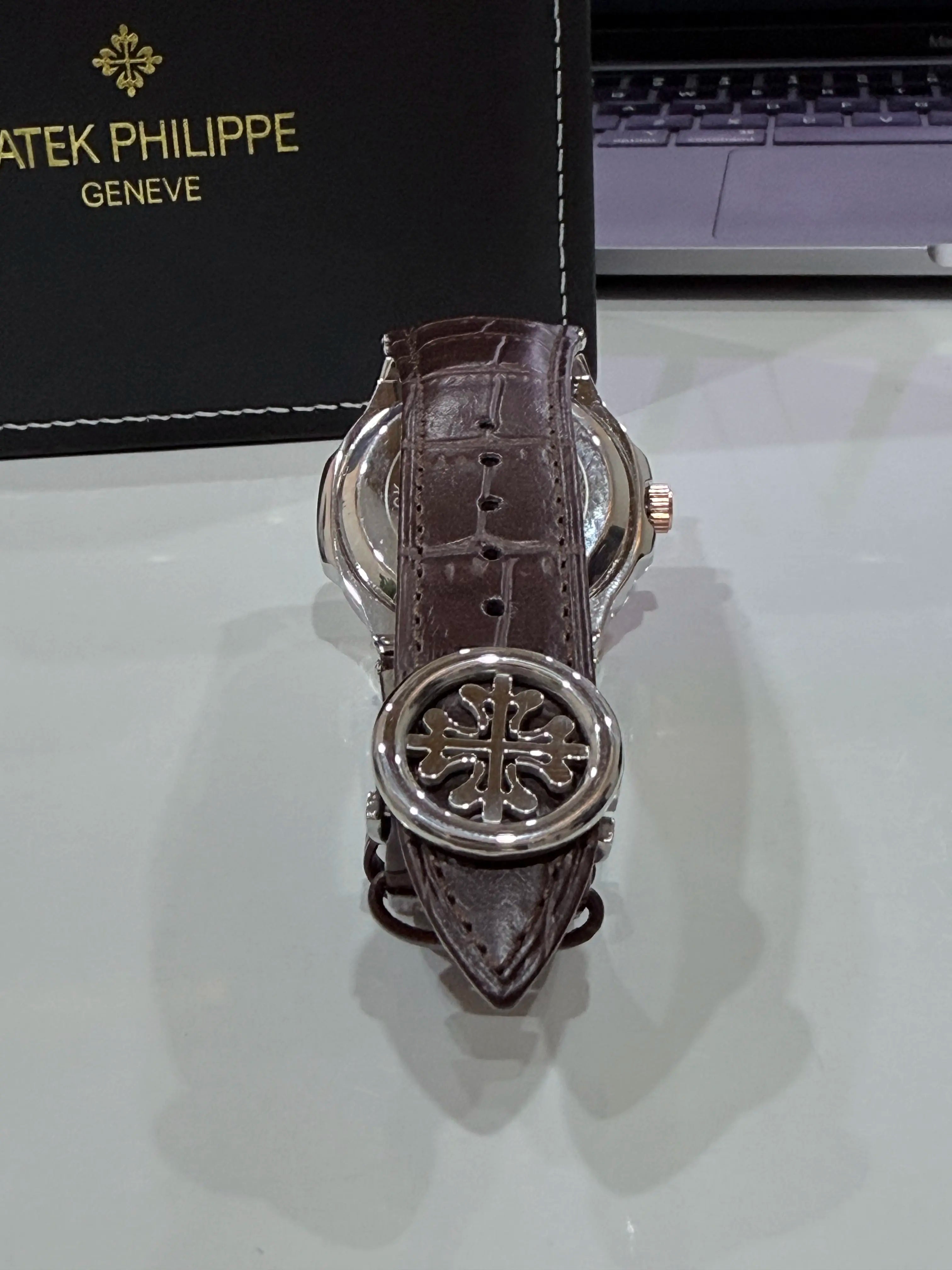 Patek Philippe Nautilus Leather Brown and Golden (Buckle lock)