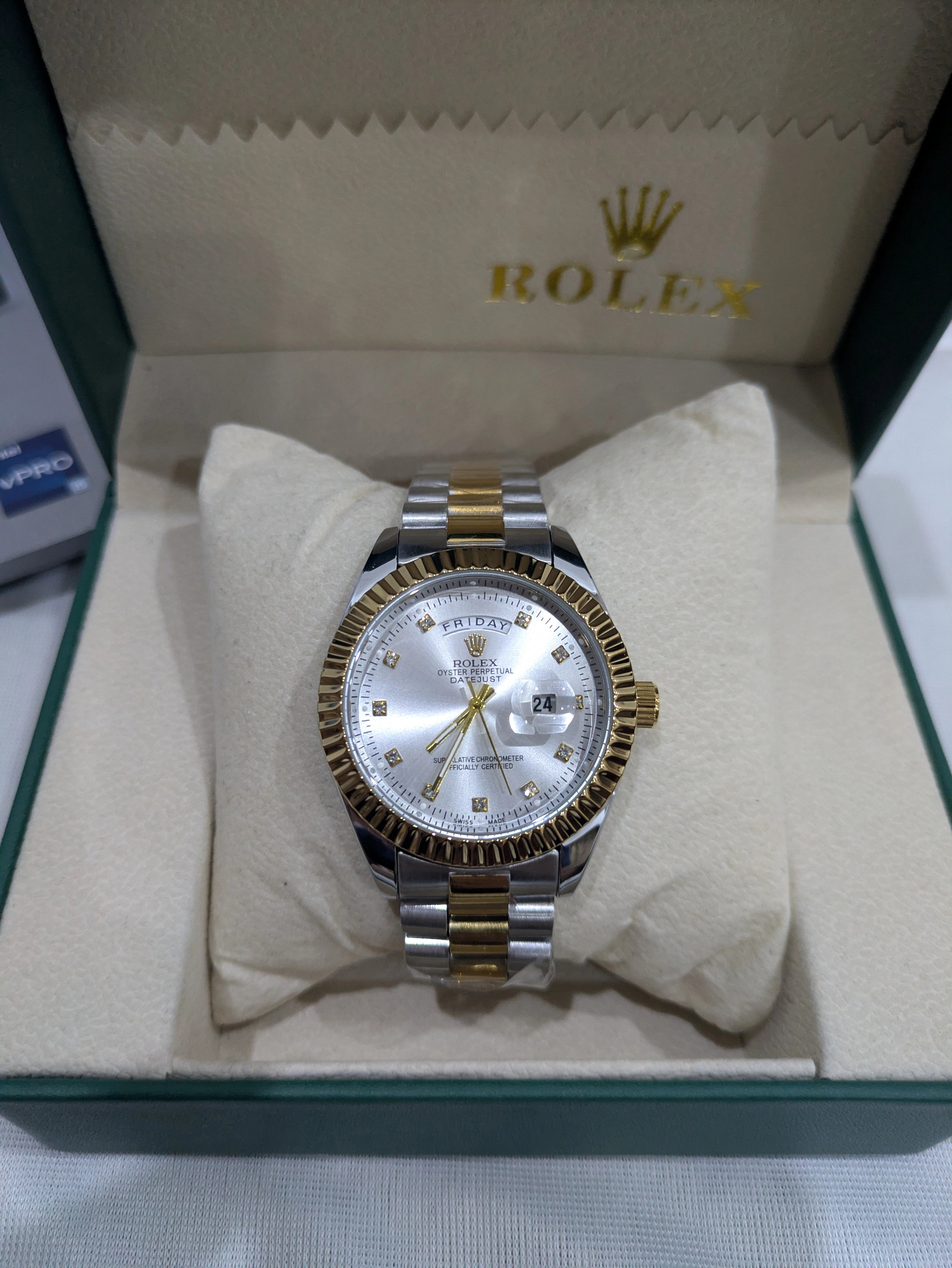Rolex Oyster Perpetual Day-Date Watch - Gold and White