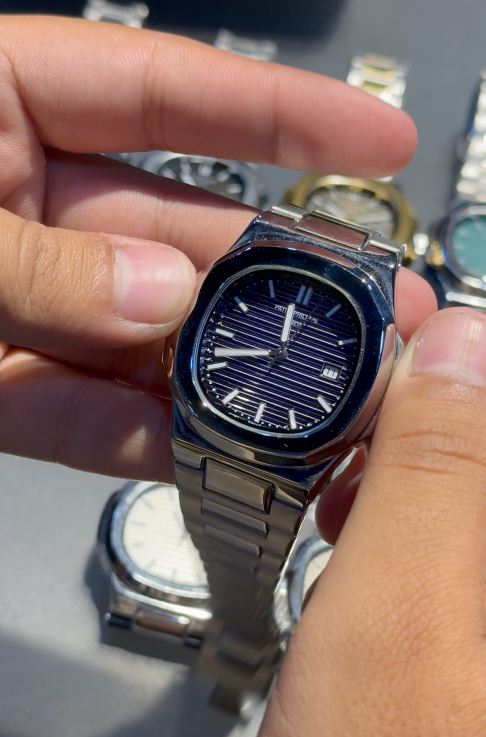 Patek Philippe Nautilus Silver and Blue