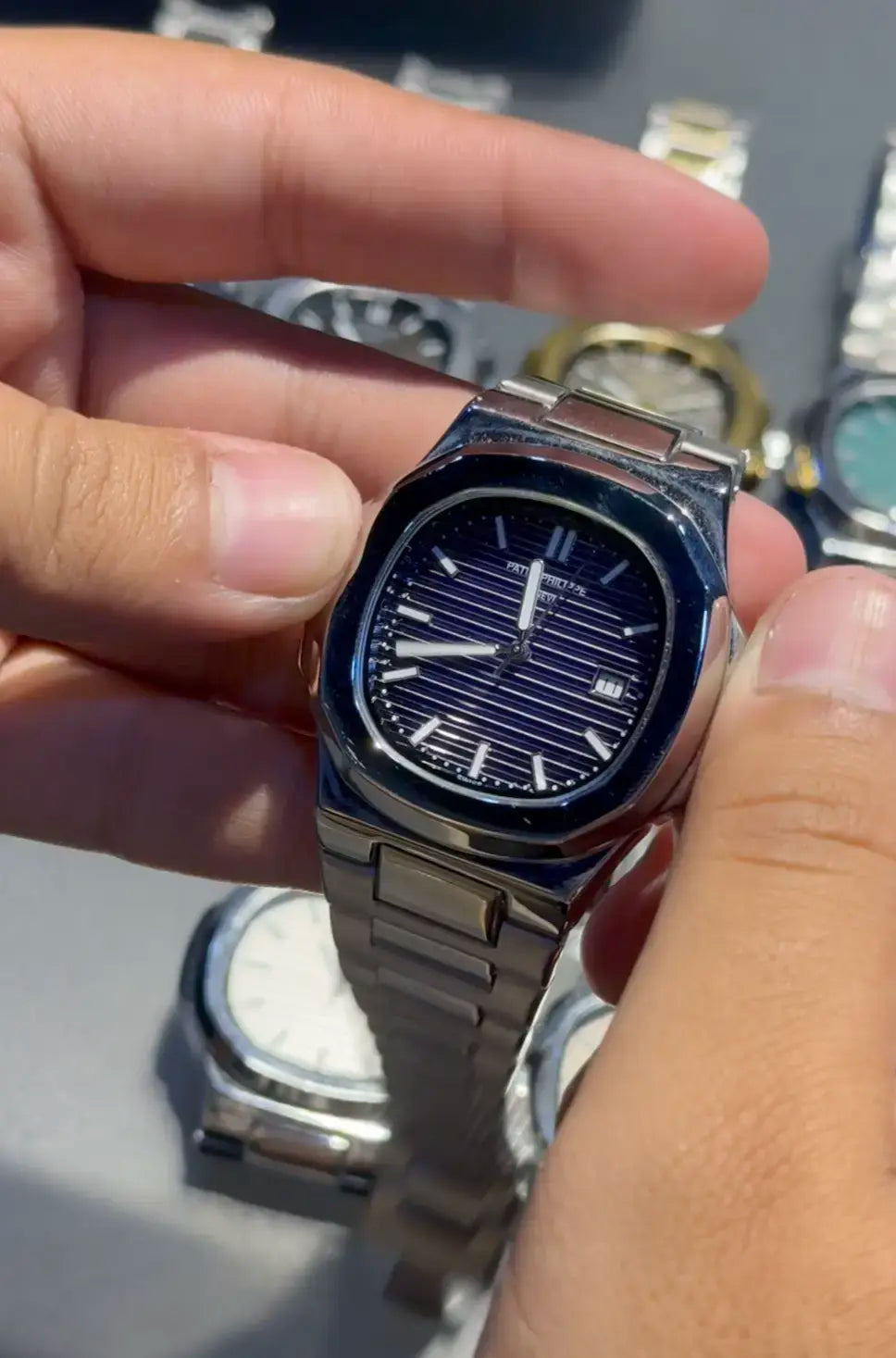 Patek Philippe Nautilus Silver and Blue
