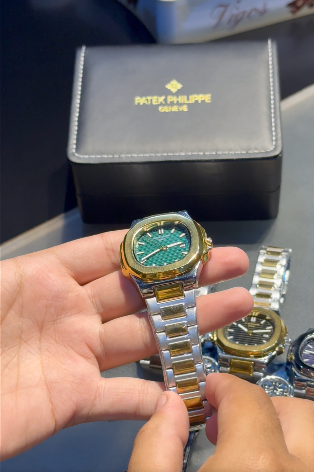 Patek Philippe Nautilus Two Tone Green and Gold